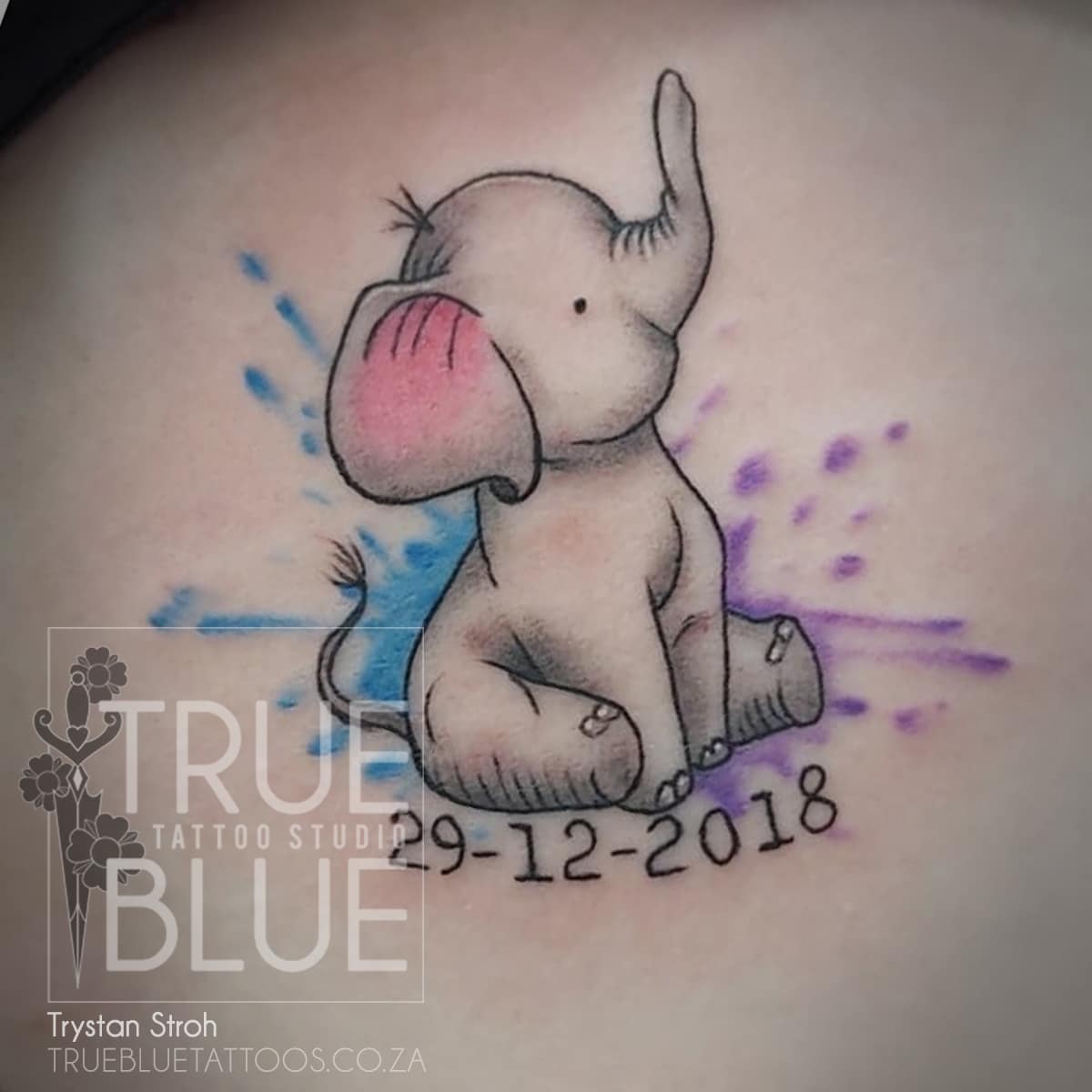 Tattoo-Trystan-Stroh-Color-Animals-Elephant